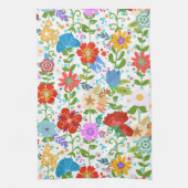 Cute Spring Flowers Theedoek (Verticaal)