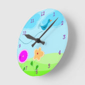 Cute Spring Garden Clocks Ronde Klok (Hoek)