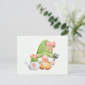 Cute Spring Garden Gnome and Tulip Flowers Briefkaart (Staand voorkant)