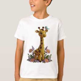 Cute Spring Giraffe Crochet Nursery Art- kids gift T-shirt