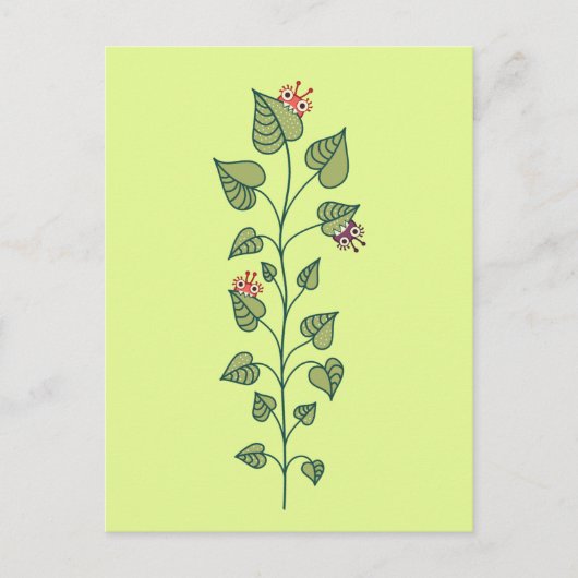 Cute Spring Green Plant Kinder Briefkaart (Voorkant)