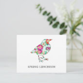 Cute Spring Luncheon Invitation Briefkaart (Staand voorkant)