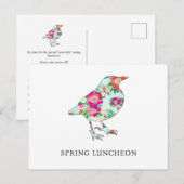 Cute Spring Luncheon Invitation Briefkaart (Voorkant / Achterkant)