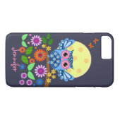 Cute spring Owl & custom name Case-Mate iPhone Case (Achterkant (Horizontaal))