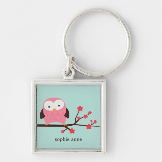 Cute Spring Owl Sleutelhanger (Voorkant)