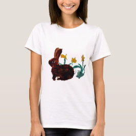 Cute Spring Rabbit Daffodil Art T-shirt