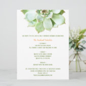 Cute Spring Succulent Wedding Itinerary Enclosure Kaart (Staand voorkant)