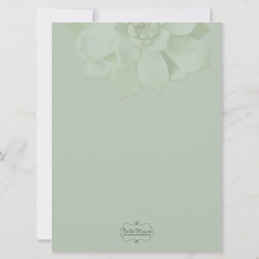Cute Spring Succulent Wedding Itinerary Enclosure Kaart (Achterkant)