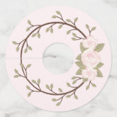 Cute Spring Yellow Floral Wreatparty Wijnglaslabel (Achterkant)