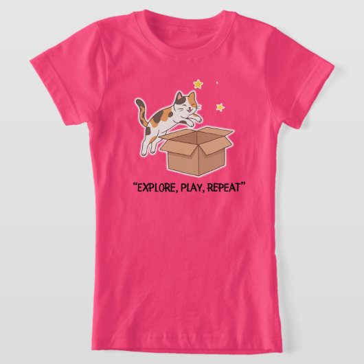 Cute Springende Kat Meisjes T-Shirt (Laagn)