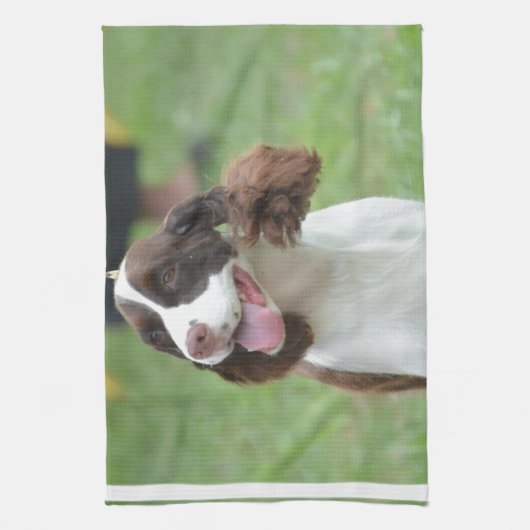 Cute Springer Spaniel Theedoek (Verticaal)
