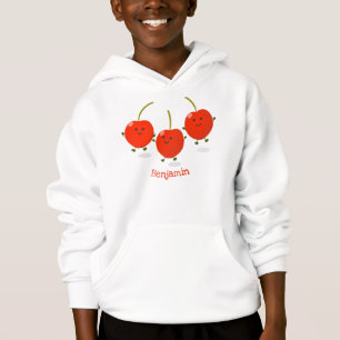 Cute springing red cherries cartoon illustratie