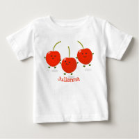 Cute springing red cherries cartoon illustratie