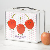 Cute springing red cherries cartoon illustratie (In situ)