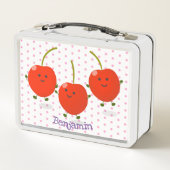 Cute springing red cherries cartoon illustratie (Achterkant)