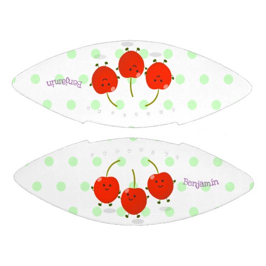 Cute springing red cherries cartoon illustratie american football (Panelen)