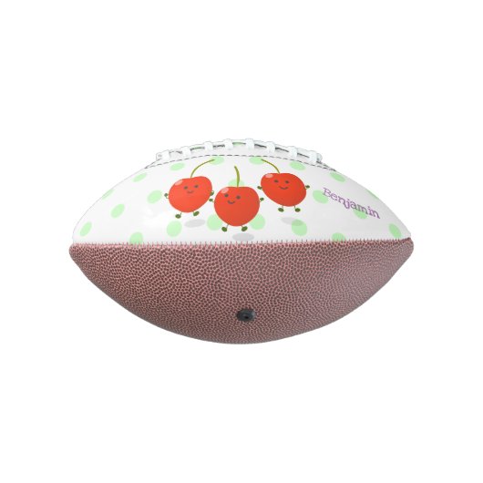 Cute springing red cherries cartoon illustratie american football (Gedraaid 270)