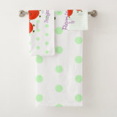 Cute springing red cherries cartoon illustratie bad handdoek (Insitu)