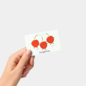 Cute springing red cherries cartoon illustratie badge (Handheld)