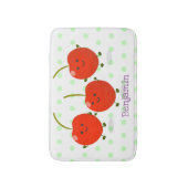 Cute springing red cherries cartoon illustratie badmat (Voorkant Verticaal)