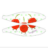 Cute springing red cherries cartoon illustratie basketbal (Panelen)