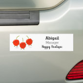 Cute springing red cherries cartoon illustratie bumpersticker (Op auto)