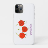 Cute springing red cherries cartoon illustratie Case-Mate iPhone case (Achterkant)