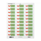 Cute springing red cherries cartoon illustratie etiket (Full Sheet)