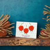 Cute springing red cherries cartoon illustratie fotoplaat (Zijkant)