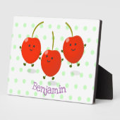 Cute springing red cherries cartoon illustratie fotoplaat (Zijkant)