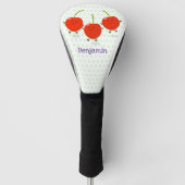 Cute springing red cherries cartoon illustratie golfheadcover (Voorkant)