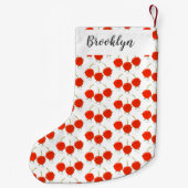 Cute springing red cherries cartoon illustratie kleine kerstsok (Achterkant)