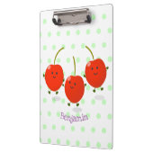 Cute springing red cherries cartoon illustratie klembord (Links)