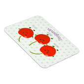 Cute springing red cherries cartoon illustratie magneet (Rechterzijde)