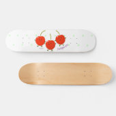 Cute springing red cherries cartoon illustratie persoonlijk skateboard (Horizontaal)