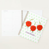 Cute springing red cherries cartoon illustratie planner (Display)
