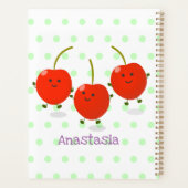 Cute springing red cherries cartoon illustratie planner (Achterkant)