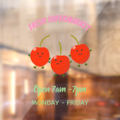 Cute springing red cherries cartoon illustratie raamsticker (Vel 2)