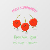 Cute springing red cherries cartoon illustratie raamsticker (Vel)