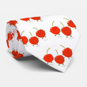 Cute springing red cherries cartoon illustratie stropdas (Opgerold)