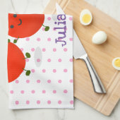 Cute springing red cherries cartoon illustratie theedoek (Quarter Fold)