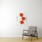 Cute springing red cherries cartoon illustratie wandkleed (In situ)