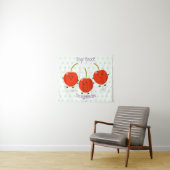 Cute springing red cherries cartoon illustratie wandkleed (In Situ (horizontaal))