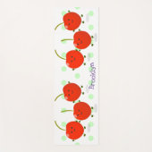 Cute springing red cherries cartoon illustratie yogamat (Voorkant)