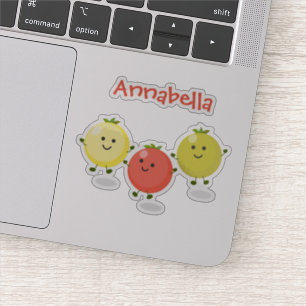 Cute springkerry tomaten cartoon illustratie sticker