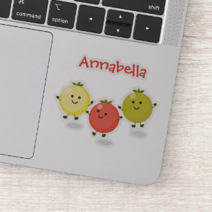 Cute springkerry tomaten cartoon illustratie sticker