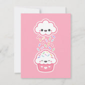 Cute Sprinking Cloud Birthday Party Invitations Kaart (Achterkant)