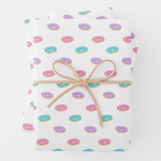 Cute Sprinkle Donuts Pattern Inpakpapier Vel (In situ)