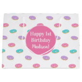 Cute Sprinkle Donuts Pattern Personalized Birthday Groot Cadeauzakje (Voorkant)