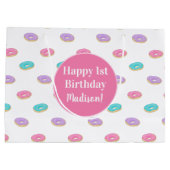 Cute Sprinkle Donuts Pattern Personalized Birthday Groot Cadeauzakje (Achterkant)